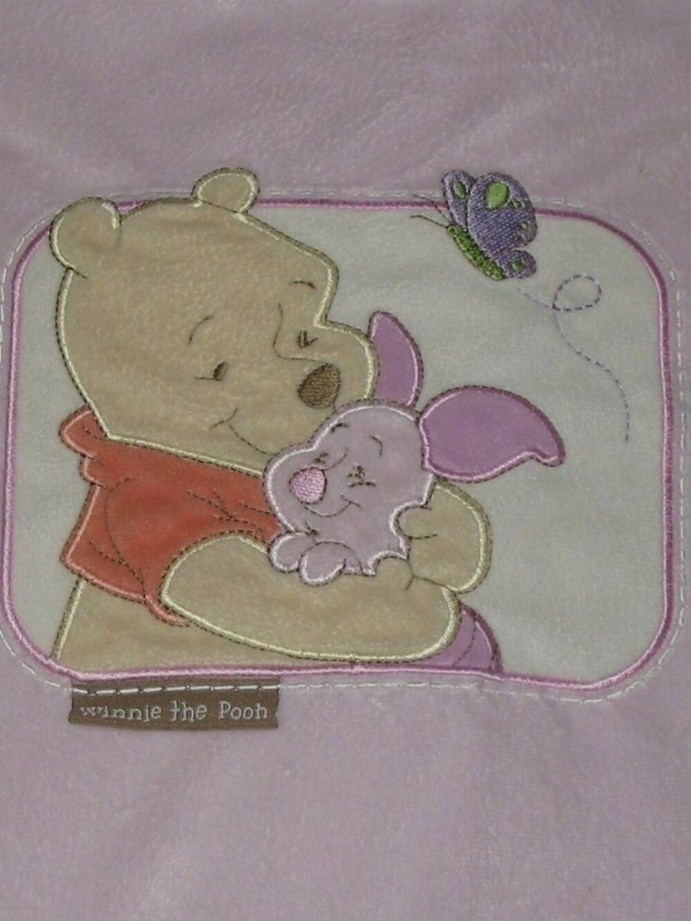 BABY BLANKET Winnie the Pooh Plush Pink Girl Piglet Butterfly Disney Baby TB